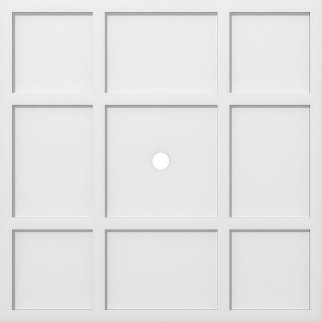 Ekena Millwork CMP36RK-02000 36 in. OD x 2 in. ID Square Rubik Architectural Grade PVC Contemporary Ceiling Medallion