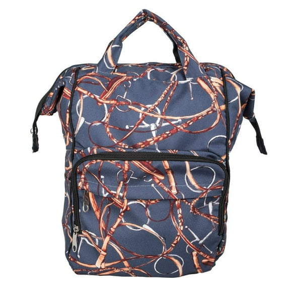 AWST Int'l Lila Snaffle Bit Bridles Backpack and Laptop Case- Navy