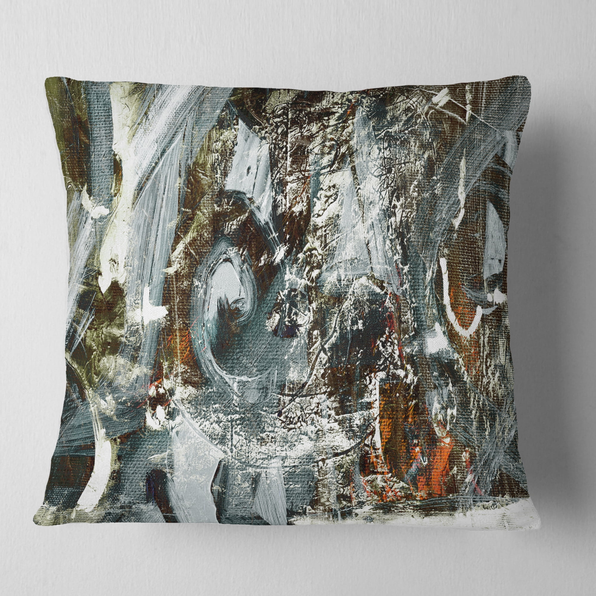Designart Contemporary Abstract Design - Abstract Throw Pillow - 16x16