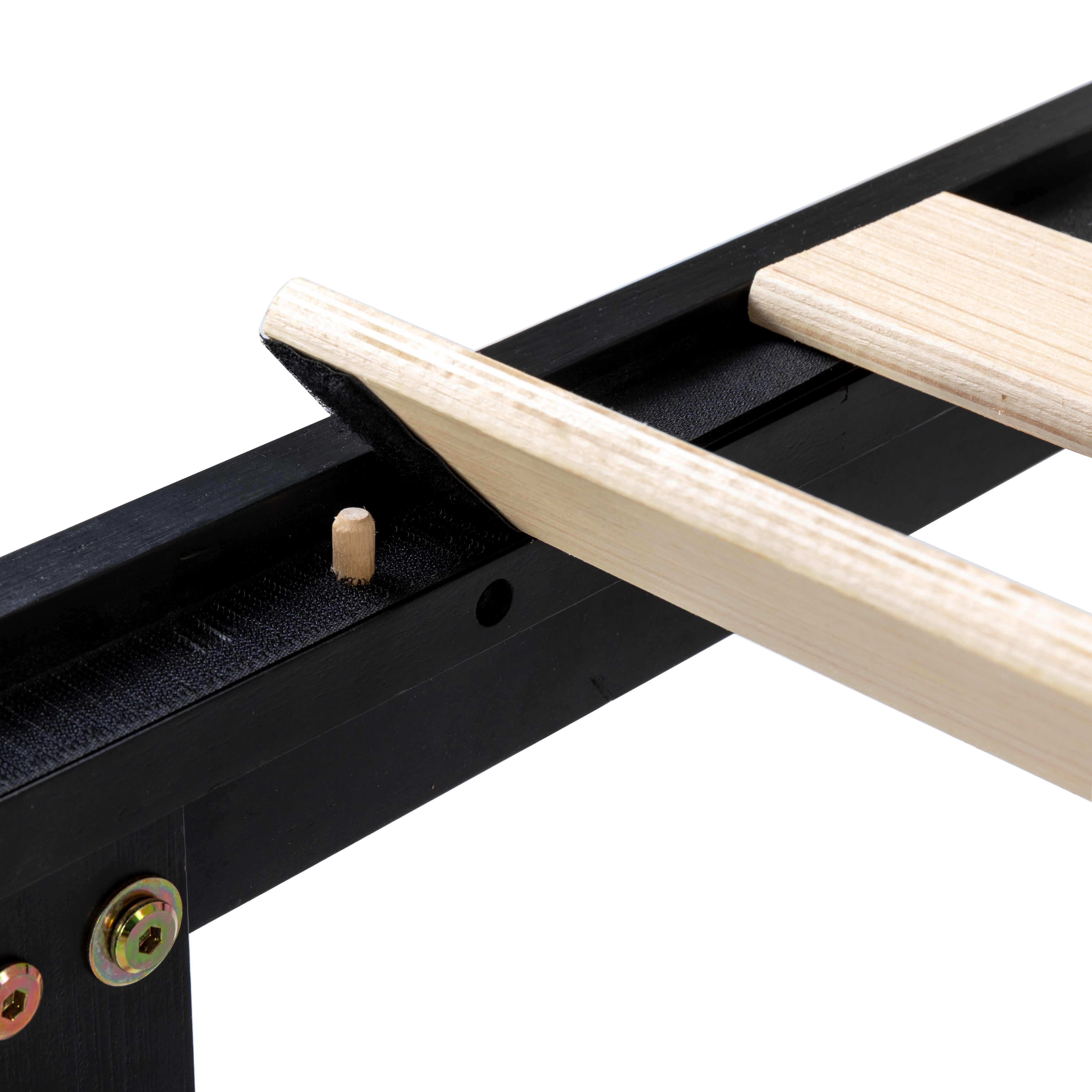 Mellow Naturalista Classic 12" Solid Wood Platform Bed with Wooden Slats, Black, Twin XL