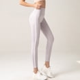 thumbnail image 2 of Pantalones de yoga para mujer Leggings deportivos de cintura alta con rayas laterales vintage, 2 of 8