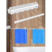 Evjurcn Retractable Clothesline Telescopic Clothesline 5-Line Clothes Drying Rope Hanger for Indoor Outdoor Supplies Wall Mounted Clothes Dryer Line