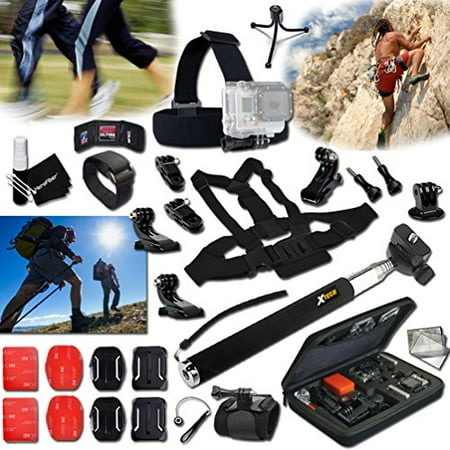 Diana Camera Kit Xtech® RAPPELLING ACCESSORIES Kit for GoPro Hero 4 3+ 3 2 1 Hero4 Hero3 Hero2, Hero 4 Silver, Hero 4 Black, Hero 3+ Hero3+ Hero 3 Silver, Hero 3 Black and for Travel, Traveling, Hiking, Climbing, Camp ()