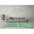 thumbnail image 3 of Ahgly Company Machine Washable Indoor Square Abstract Turquoise Blue Modern Area Rugs, 7' Square, 3 of 4