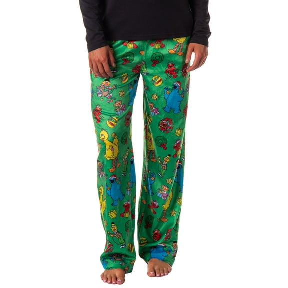 Sesame Street Women's Christmas Elmo Cookie Monster Sleep Pajama Pants