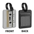 thumbnail image 3 of WIRESTER 2pcs Set PU Leather Luggage Tags Privacy Label Flap for Travel Suitcase Baggage - Retro White Cassette Tape & Green Cassette Tape, 3 of 7