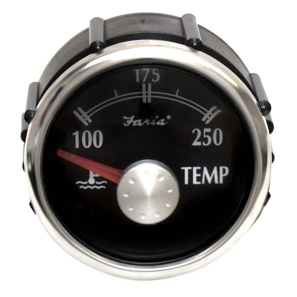 Faria Boat Temperature Gauge GP5802A 2 Inch Silver Black