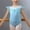Light Blue, variant on Kids Girls Ruffle Short Sleeve Dance Leotard Children One-piece Gymnastics Unitard Biketard Training Bodysuit
