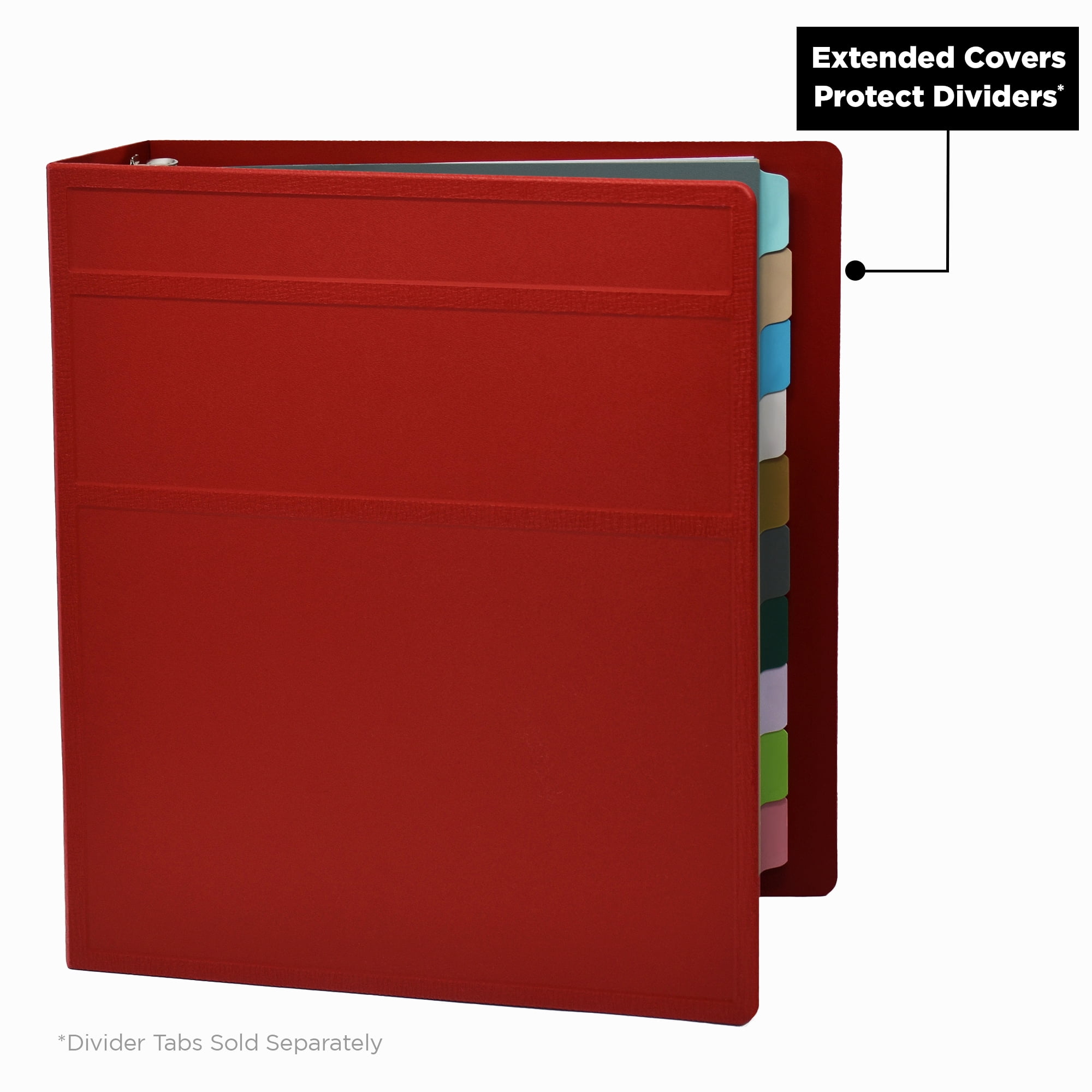 Carstens 2-Inch Heavy Duty 3-Ring Binder - Side Opening, Brick Red