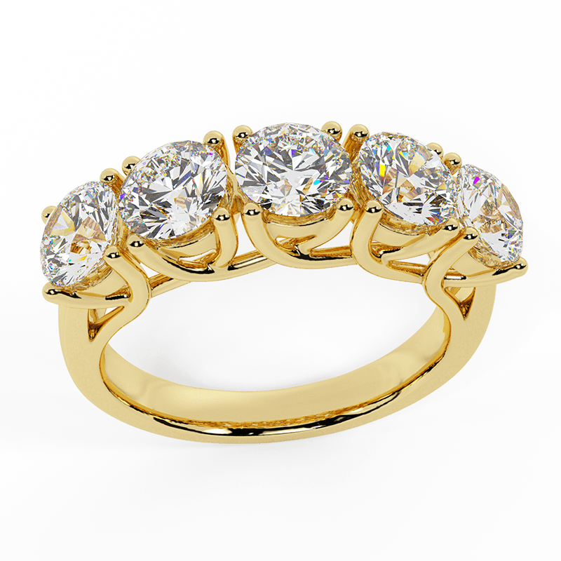 Weding Band Diamond Rings 5 stone Anniversary Trellis Style 1.10 CT TW