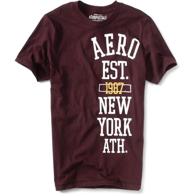 Aeropostale Hombres Aero Est. Camiseta gráfica, roja, extragrande