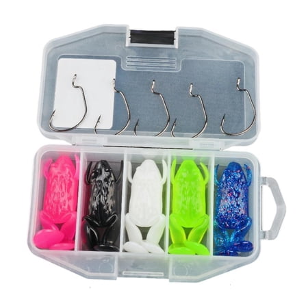 Youthyao 5pcs Soft Baits for Saltwater Fishing 6/8cm Ray Frogs Crankbait Lure Topwater Frogs Lures Set Swimbait