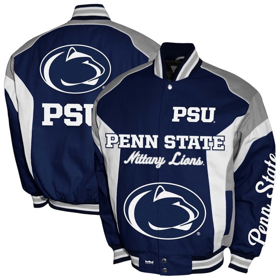 Men's Franchise Club Navy Penn State Nittany Lions Driven Full-Zip Twill Jacket