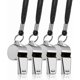 thumbnail image 2 of 4 Pcs Metal Whistle Stainless Steel Metal Whistle Sport Whistle Stainless Steel Sports Whistle with Lute Lanyard for Coach Referee School Sports Footb, 2 of 4