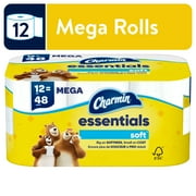 Charmin Essentials Soft Toilet Paper, 12 Mega Rolls