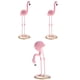 thumbnail image 1 of 3x Resin Flamingo Figurine Miniature Sculpture Glass Base Stand Table, 1 of 3