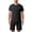 Black, variant on Men's Shirt and Shorts Set 2 Piece Fashion Summer Tracksuits Cotton Oversized T-Shirts Shorts Outfits Navy, Size L