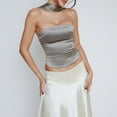 thumbnail image 4 of Gupgi Women Halter Neck Tank Tops Solid Color Sleeveless Off Shoulder Backless Crop Tops, 4 of 8