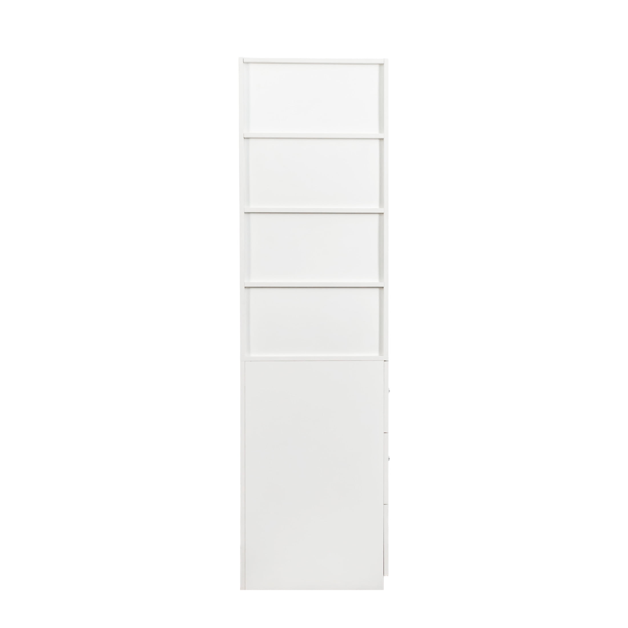 Noble House 70.87" Bookshelf Cabinet, with Shelves and Drawers, Modern Storage for Living Room or Home Office, White