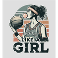 thumbnail image 2 of "Like A Girl" Women's Basketball Women's Vivid White Crew Neck Short Sleeve Crop Tee-3XL, 2 of 3