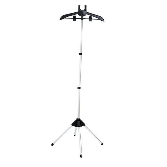 Vaporizador de ropa portátil, tendedero plegable de metal, ahorra espacio. negro