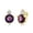 Purple, variant on Bob Mackie Jewelry Gold over Brass Red Garnet CZ White Cubic Zirconia Stud Earrings