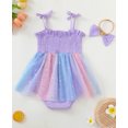 thumbnail image 4 of HWJAD Baby Girl 1st Birthday Clothes One Year Old Tulle Romper Dress Sleeveless Cake Smash Outfits 12-18 Months, 4 of 7