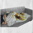 thumbnail image 6 of Watercolor Flower Soft Flannel Fleece Throw Blanket, Garden with Daisy Flowers in Soft Painting Effect Dramatical Nature, Cozy Plush for Indoor and Outdoor Use, 50" x 70", Yellow White, by Ambesonne, 6 of 6