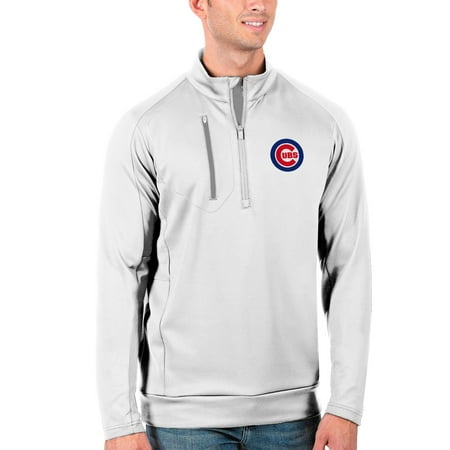 Men s Antigua White Chicago Cubs Generation Quarter-Zip Pullover Jacket