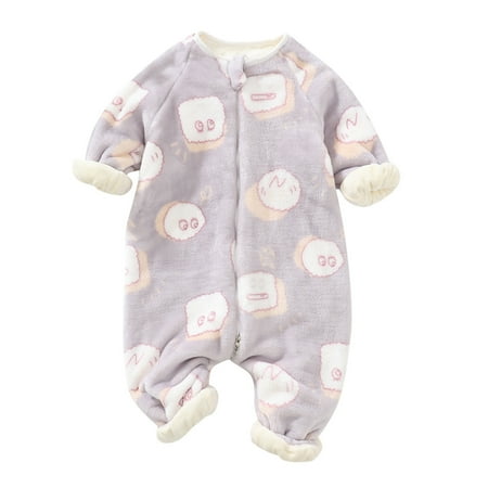 

koaiezne Toddler Boys Girls New Long Sleeve Winter Cartoon Prints Warm Jumpsuit Romper Teen Girl Rompers for School Baby Girl 4 Months