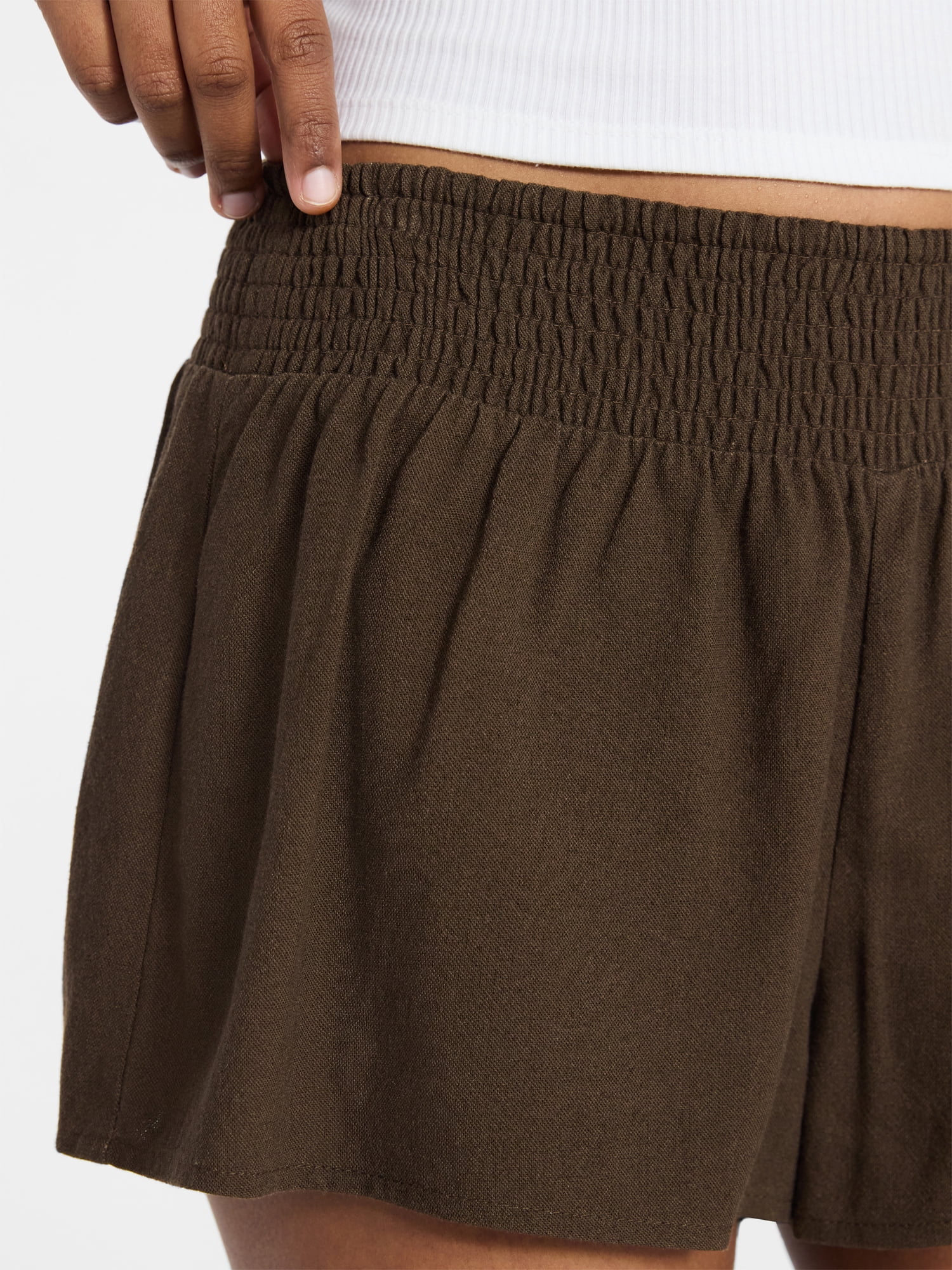No Boundaries Smocked Waist Shorts, 2’’ Inseam, Women's XXS-XXL