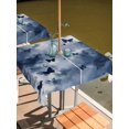thumbnail image 2 of Outdoor Tablecloth with Umbrella Hole for Patio/Picnic/Party/Camping, Navy Blue Butterfly Waterproof Table Cloth Square Cover Washable, Aesthetics Contemporary Luxury (54"x 54"), 2 of 9