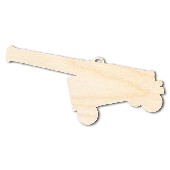Unfinished Wood Cannon Shape | DIY Craft Cutout 6" / 1/8"