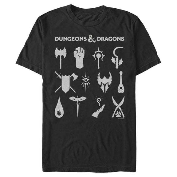 Men's Dungeons & Dragons Class Symbols Graphic Tee Black Small
