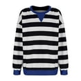 thumbnail image 5 of Timegard Crewneck Sweatshirts for Women Striped Long Sleeve Loose Comfy Pullover Tops Fall Fashion, 5 of 9