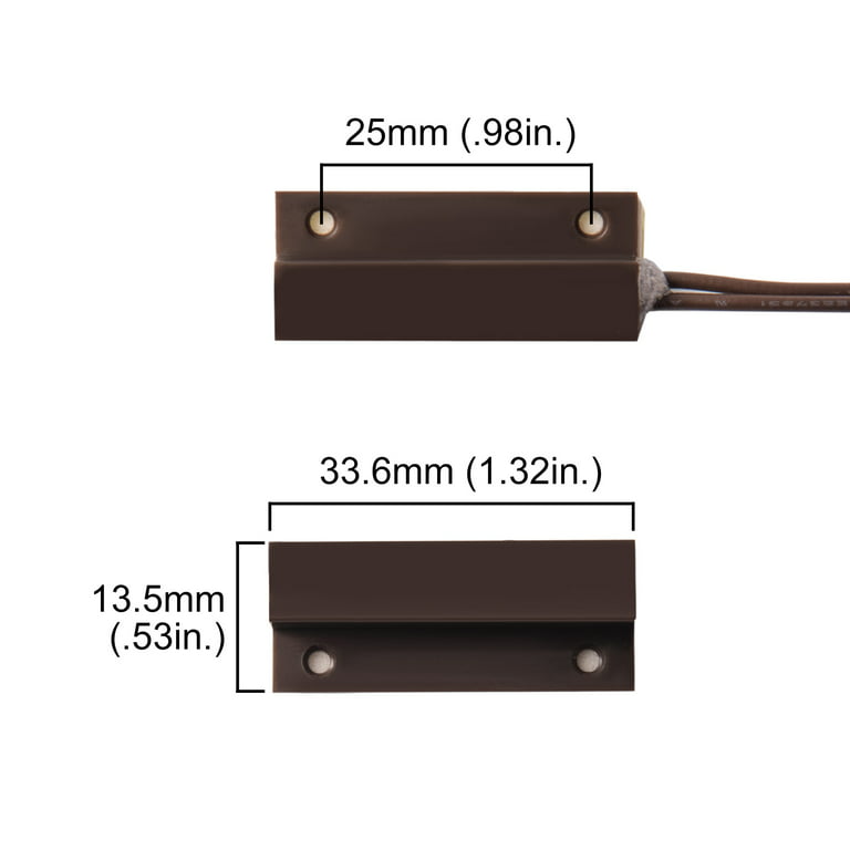 Wired Side Lead Surface Mount Magnetic Contact BROWN Color Alarm Window Security Door Switch Magnetic Contact Switch Switch Normally + UL Listed FM-102-BR - Walmart.com