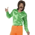 thumbnail image 2 of Smiffy's Costumes Men's 60s 70s Groovy Dude Green Disco Shirt Costume Large 42-44, 2 of 2