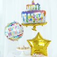 thumbnail image 4 of Efavormart Set Of 5 | Colorful Happy Birthday Cake Mylar Foil Balloon Set, Round And Gold Star Balloon Bouquet With Ribbon, Birthday Party Decorations, 4 of 10