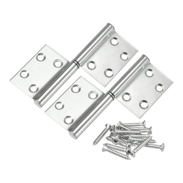 Unique Bargains Lift Off Hinges, 4' 201 Stainless Steel Left Detachable Flag Hinges 2 Pack