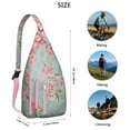 thumbnail image 2 of Watercolor Flower Sling Bag - Soft Botanical Garden Print, Multi-Functional Shoulder Pack, 2 of 4