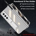 thumbnail image 3 of S Pen Holder Case Compatible Galaxy Z Fold 4 Transparent Case Hinge Protection & Screen Protector,Electroplating Magnetic Crystal Protective Clear Cover for Galaxy Z Fold 4 Kickstand Case Silver, 3 of 14