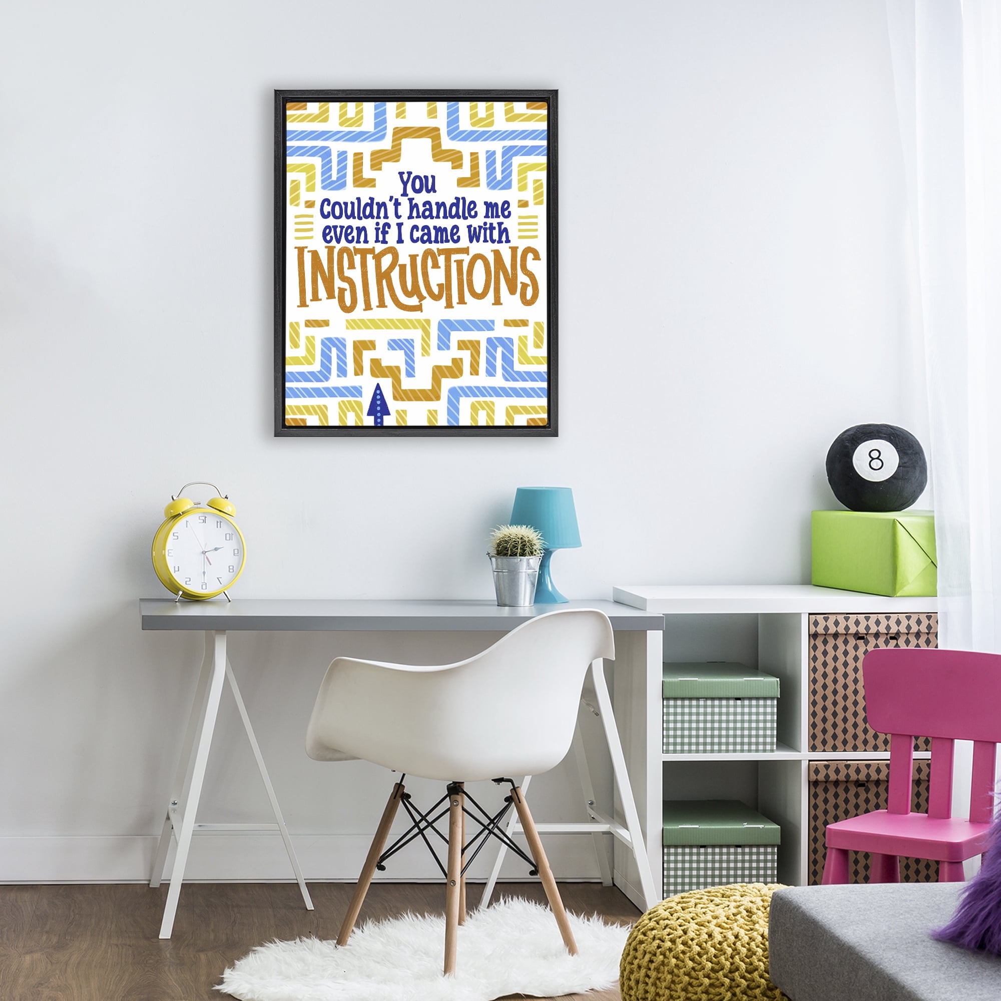 Stupell Industries Funny Can't Handle Me Black Framed Floater Canvas Wall Art, design by Connie Summers