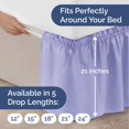 thumbnail image 4 of CGK Unlimited Ruffled Lavender Queen Bed Skirt - Hotel-Quality with 21 in. Drop - Elastic Wrap Around Dust Ruffle for Easy Fitting, 4 of 5