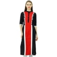thumbnail image 3 of Phagun Tunique en Coton pour Femmes, Kurta Droite Décontractée d'Été avec Col Chinois, 3 of 3