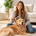 thumbnail image 3 of Flea Comb for Dogs and Cats - Lice Comb with Rubber Handle - Promotes Hair Growth and Removes Loose Hair, Knots, and Flakes Flea Brush for Pets Blue, 3 of 5