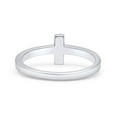 thumbnail image 4 of Sideways Cross Petite Dainty Ring Lab Created White Opal 925 Sterling Silver Size 6, 4 of 5