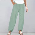 thumbnail image 2 of Women's Plus Size Capri Pants Summer Casual Cotton Linen Cropped Lounge Pants Elastic Waist, 2 of 9
