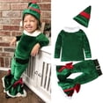 thumbnail image 3 of Año Nuevo Niños Papá Noel Bebé Niño Ropa roja de Navidad Fiesta Vestido rojo Conjunto para niños Disfraz de Navidad Conjunto de Papá Noel, 3 of 4