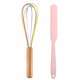 thumbnail image 1 of Juego de mini utensilios de cocina de 2 piezas: utensilios de cocina de silicona con mangos de madera, 1 of 5