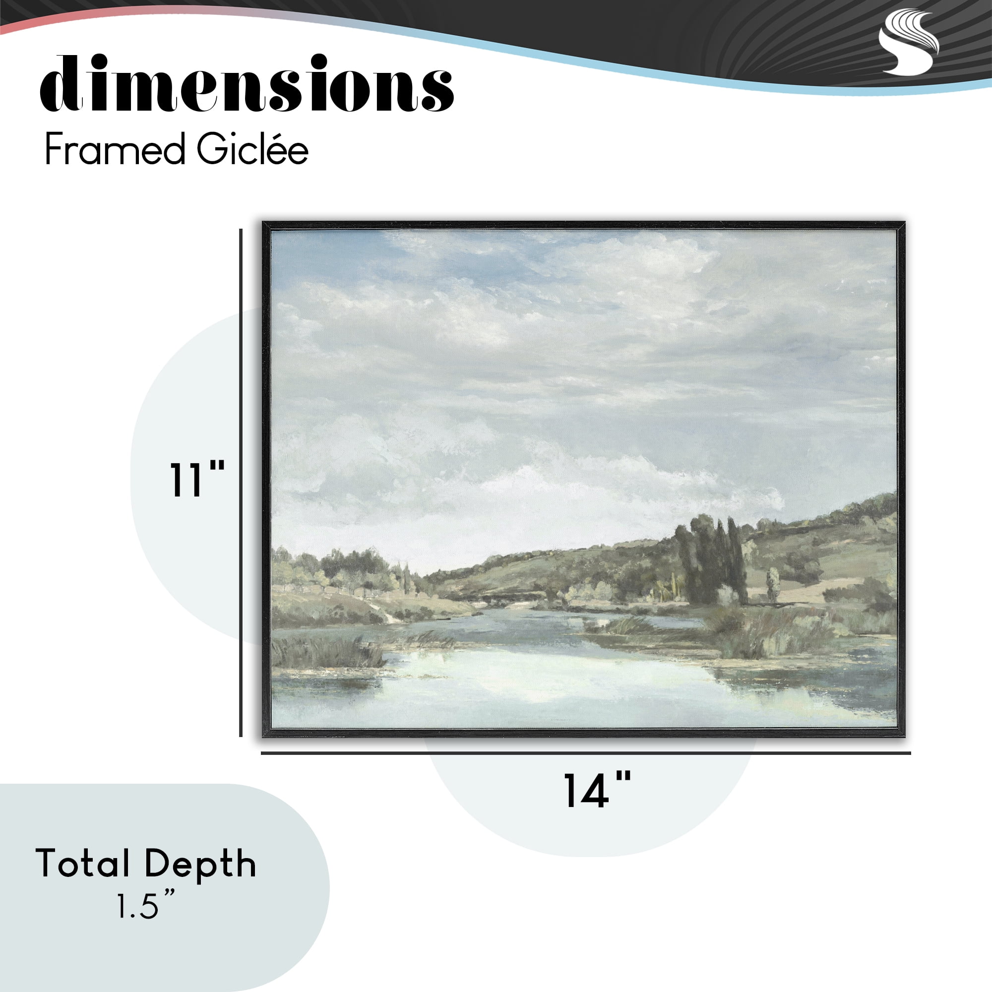 Stupell Industries On The Water Landscape Black Framed Giclee Art, design by Christy McKee